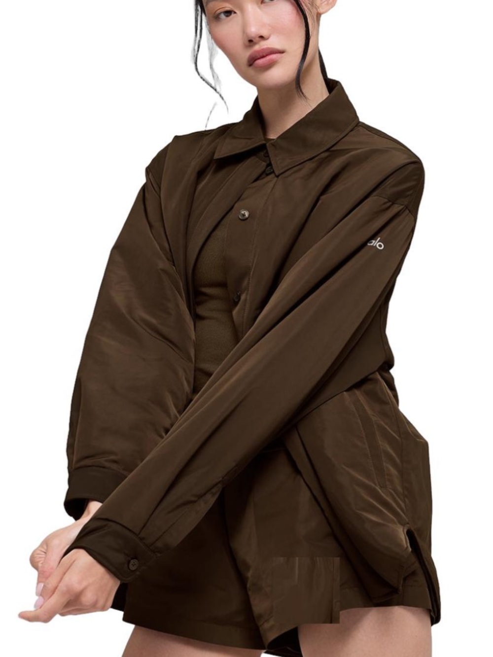 ALO Yoga Socialite Shacket espresso size medium